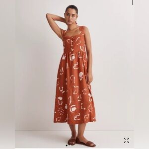 NWT Madewell x Caroline Z Hurley Tank Midi Dress in Abstract Alpha Size XS